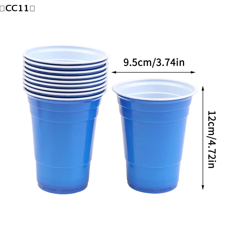 〔CC11〕10Pcs Multiple 16OZ Plastic Cups Drinking Cups Disposable Cups  Water Cups For Graduation Ceremonies Beverages Drinks