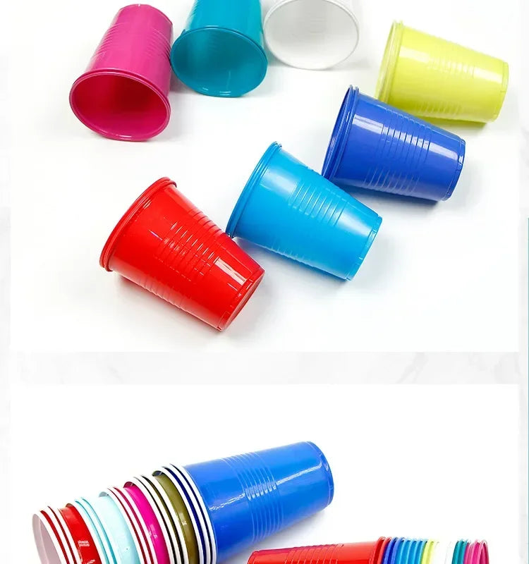 50Pcs/pack 16Oz Plastic Party Cups Disposable Water Cups Recyclable Red Cups with Fill Lines for Drinks,BBQ,Picnic,Party Game