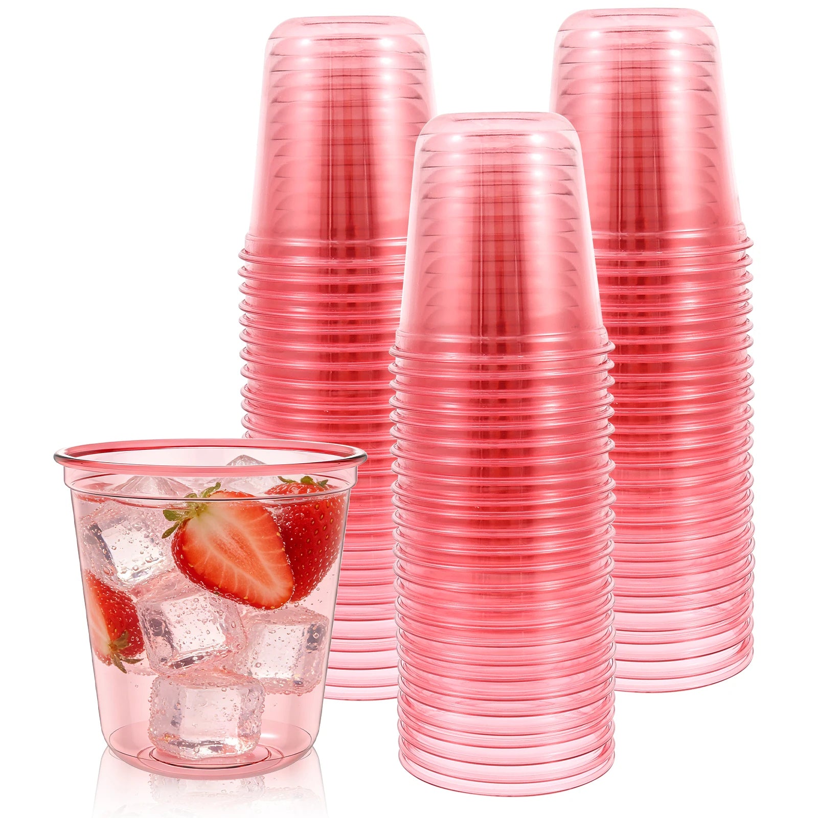 50/100PCS Disposable Transparent Plastic Cups Household Drinking Cups Fruit Juice Coffee Cocktail Cup Birthday Wedding Party