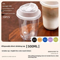 10pcs Transparent Coffee Cups With Lids U-shaped Disposable Cups For Hot Drink Milk Tea Takeaway Beverage Cups