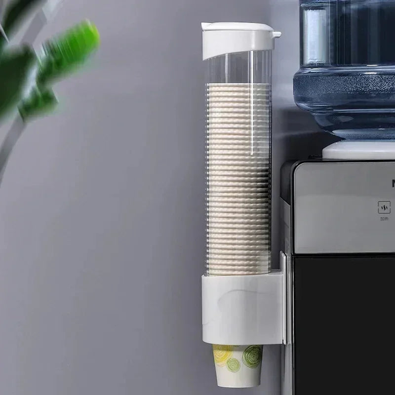 プラスチック製使い捨て紙コップディスペンサー 壁掛けウォーターディスペンサーコップホルダー コップコンテナ 紙コップフレーム 家庭用整理用品