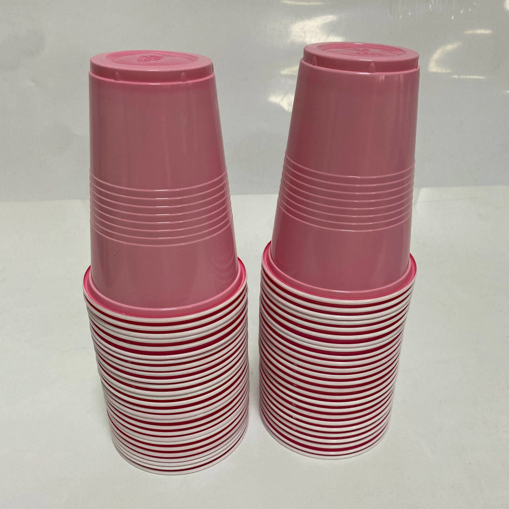 50Pcs Plastic Party Cups 16-Ounce Plastic Water Cups Recyclable Red Blue Cups with Fill Lines for Drinks BBQ Picnic Party