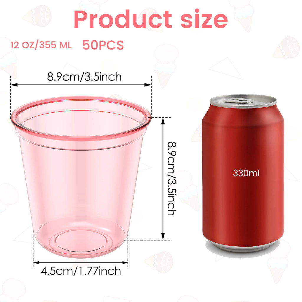 50/100PCS Disposable Transparent Plastic Cups Household Drinking Cups Fruit Juice Coffee Cocktail Cup Birthday Wedding Party