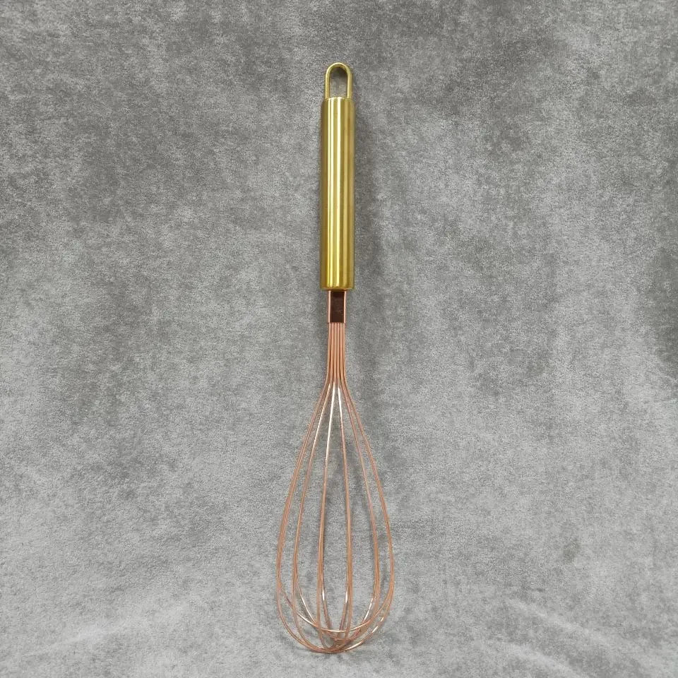 DecorBites Gold Steel Egg Beater Whisk – Baking Set
