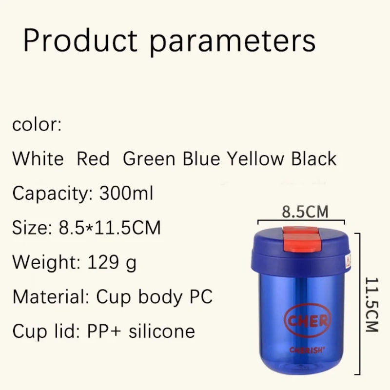 Summer Plastic Water Cup Practical and Compact for Students and White-collar Workers Double-drinking Water Cup with Straw