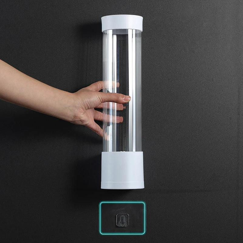 プラスチック製使い捨て紙コップディスペンサー 壁掛けウォーターディスペンサーコップホルダー コップコンテナ 紙コップフレーム 家庭用整理用品