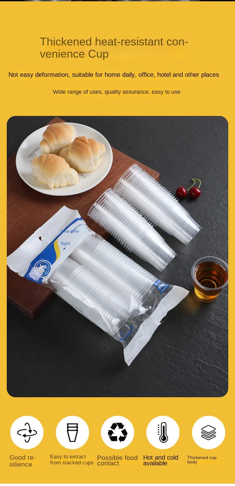 25/50pcs New Disposable Transparent Plastic Cup Outdoor Picnic Birthday Kitchen Party Tableware 160/170/200ml Cups Supplies Bar