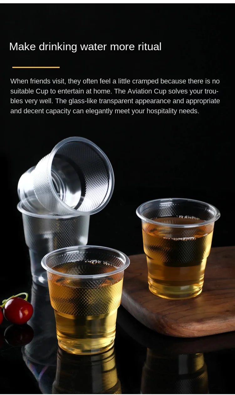 25/50pcs New Disposable Transparent Plastic Cup Outdoor Picnic Birthday Kitchen Party Tableware 160/170/200ml Cups Supplies Bar