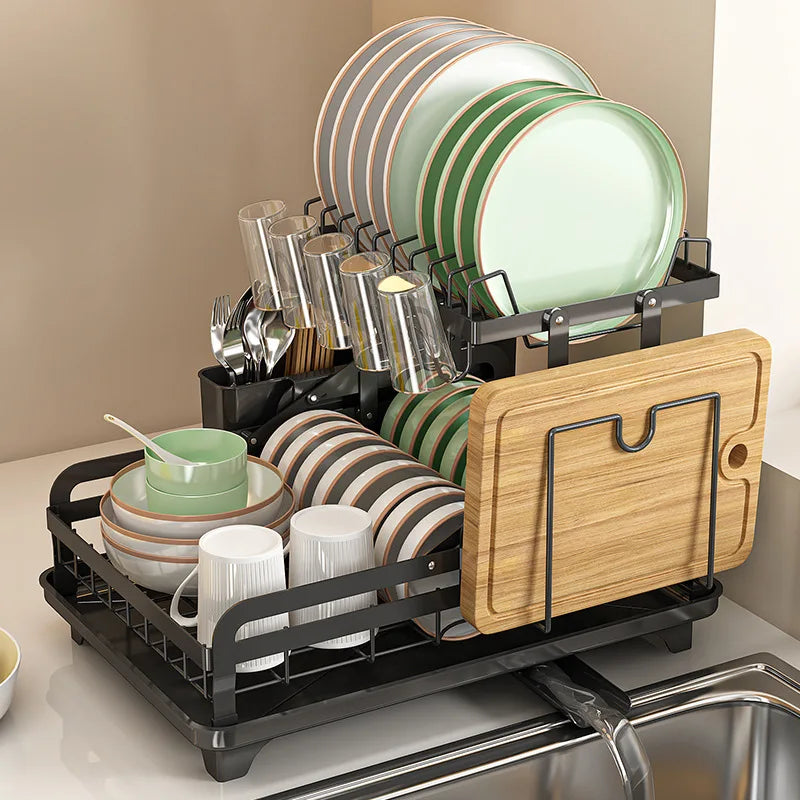DecorBites Kitchen Bowl Rack & Utensil Holder with Drainboard