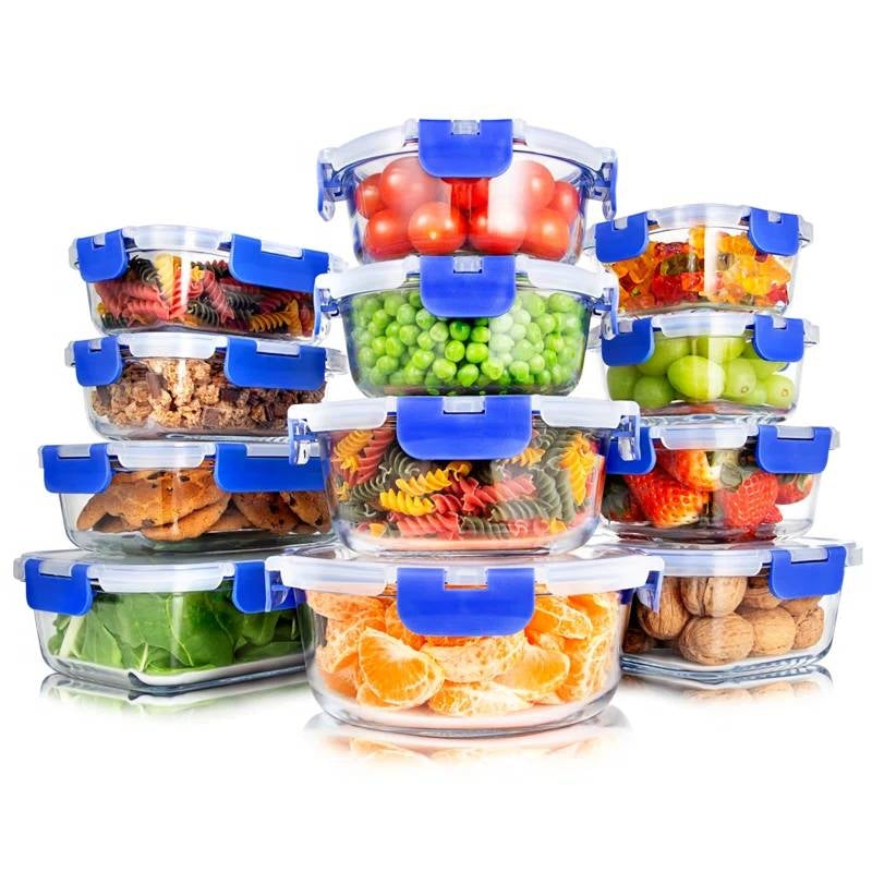24-Piece Glass Food Storage & Bakeware Set with Snap Locking Lids