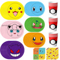 Pokemon Party Supplies,120 Pcs Pokemon Birthday Party Tableware Set-Pokemon Plates Napkins Cups etc Pokemon Birthday Decorations
