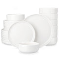 MALACASA 12/24 Piece Ceramic Porcelain Dinnerware Set with 4 Pcs Dinner/Dessert Plates,Bowl Tableware Set Service for 4