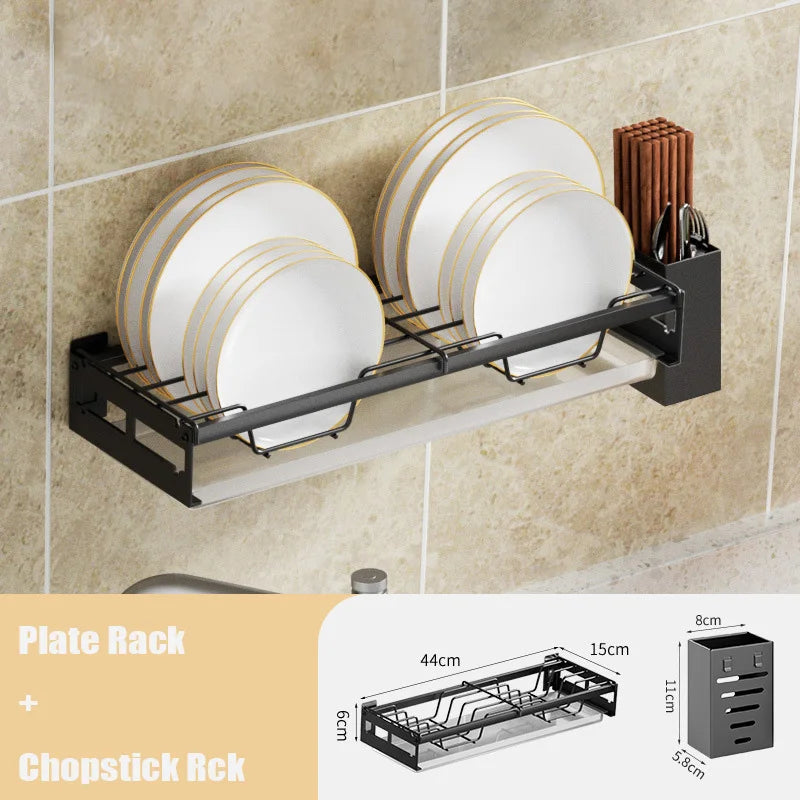 DecorBites Kitchen Wall Organizer Rack – Utensil Drainer & Storage Shelves