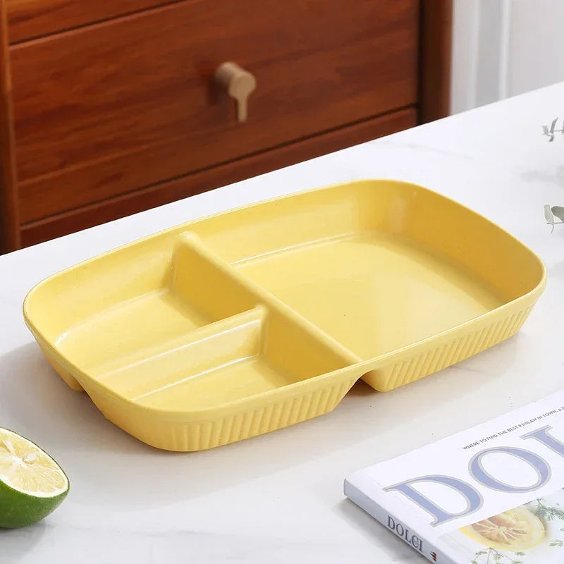 DecorBites 3-Compartment Divided Diet Plate – Microwave Safe