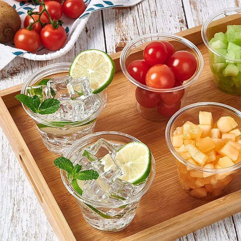 50/100PCS Disposable Plastic Cups Disposable Drinking Cups Suitable Beverages Fruits Coffee Birthday Parties Wedding Banquets