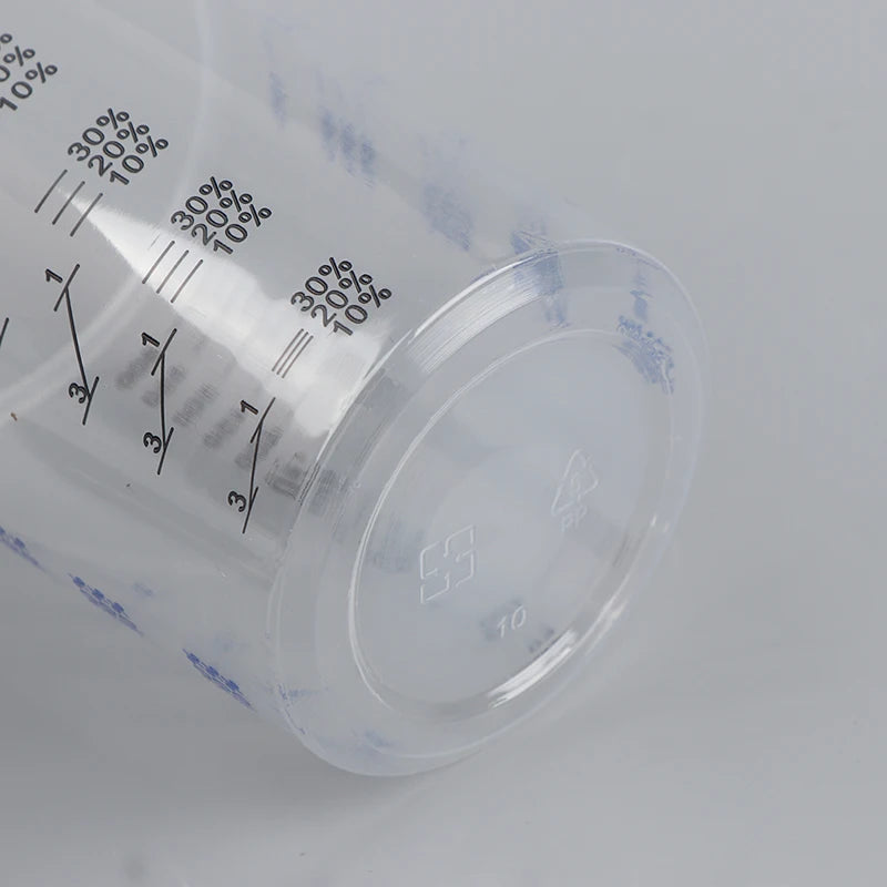 Transparent Plastic With Printed Pp Engraved Measuring Cup Disposable Clear Graduated Plastic Mixing Cups For Paint UV Resin