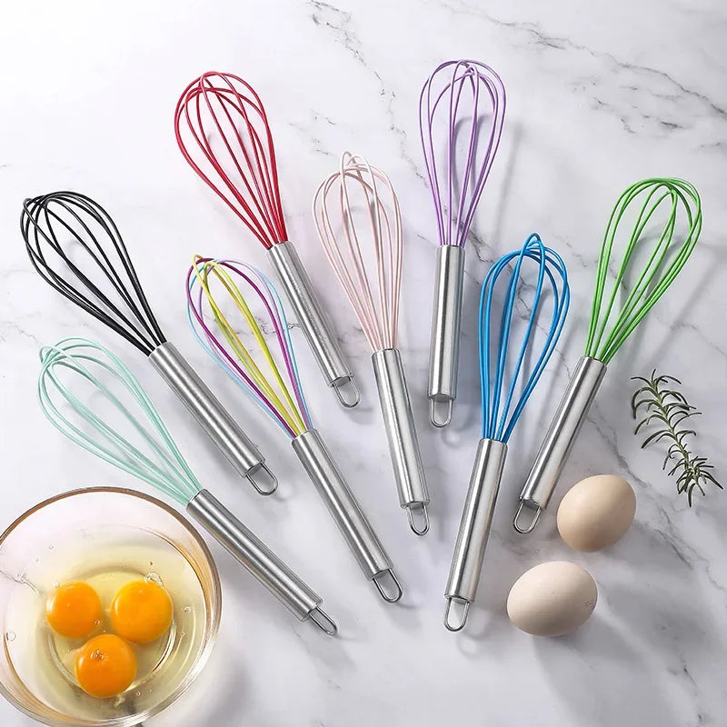 DecorBites™ 8インチ ステンレススチール製 シリコン泡立て器 ミキサー 製菓・調理用