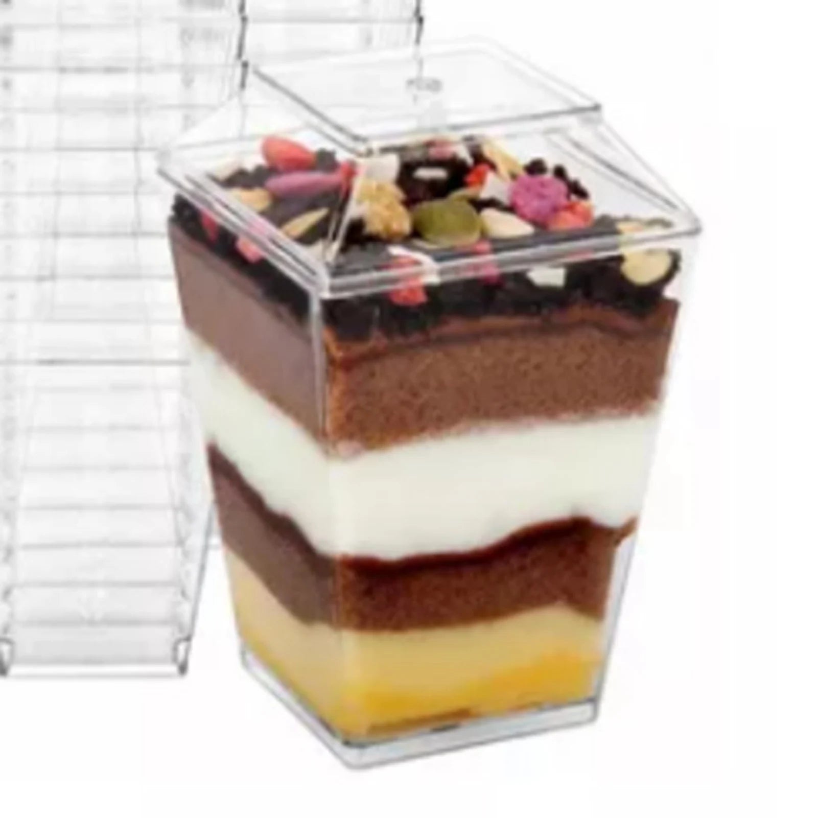 Clear Plastic Dessert Cups Material Reusable Easy Clean Perfect for Parties Fruit Pudding Ice Cream Snacks Stackable Storage