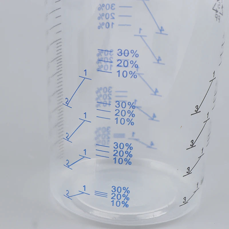 Transparent Plastic With Printed Pp Engraved Measuring Cup Disposable Clear Graduated Plastic Mixing Cups For Paint UV Resin