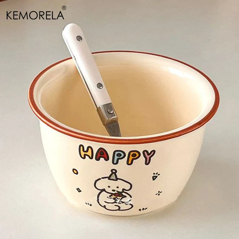 DecorBites Carton Ceramic Soup Bowl – Microwave & Dishwasher Safe