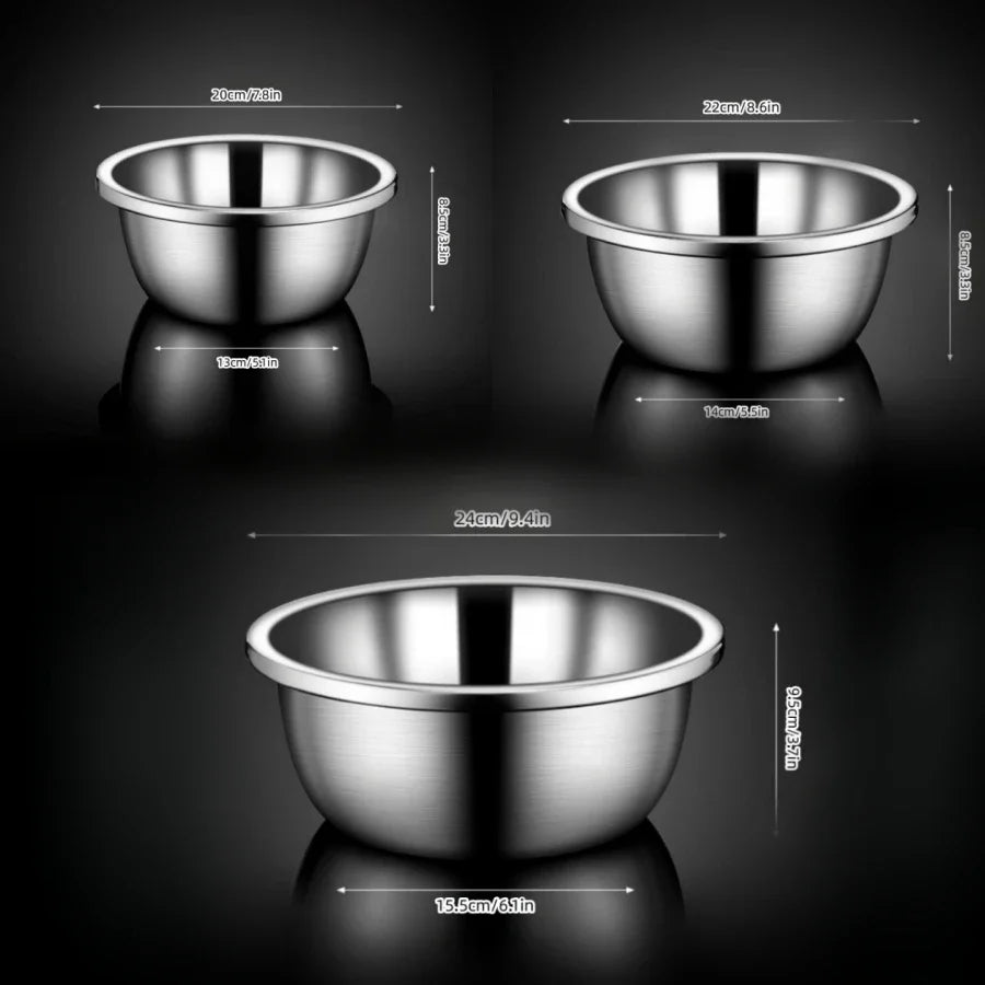 Scaled Mixing Bowl Stainless Steel Whisking Bowl For Knead Dough Salad Cooking Baking Container Kitchen Supplies