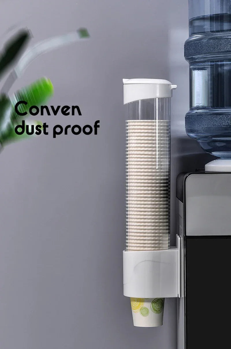 プラスチック製使い捨て紙コップディスペンサー 壁掛けウォーターディスペンサーコップホルダー コップコンテナ 紙コップフレーム 家庭用整理用品