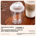 10pcs Transparent Coffee Cups With Lids U-shaped Disposable Cups For Hot Drink Milk Tea Takeaway Beverage Cups