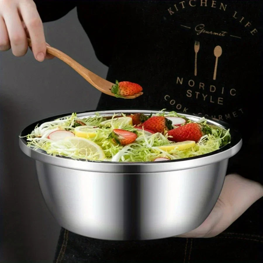 Scaled Mixing Bowl Stainless Steel Whisking Bowl For Knead Dough Salad Cooking Baking Container Kitchen Supplies