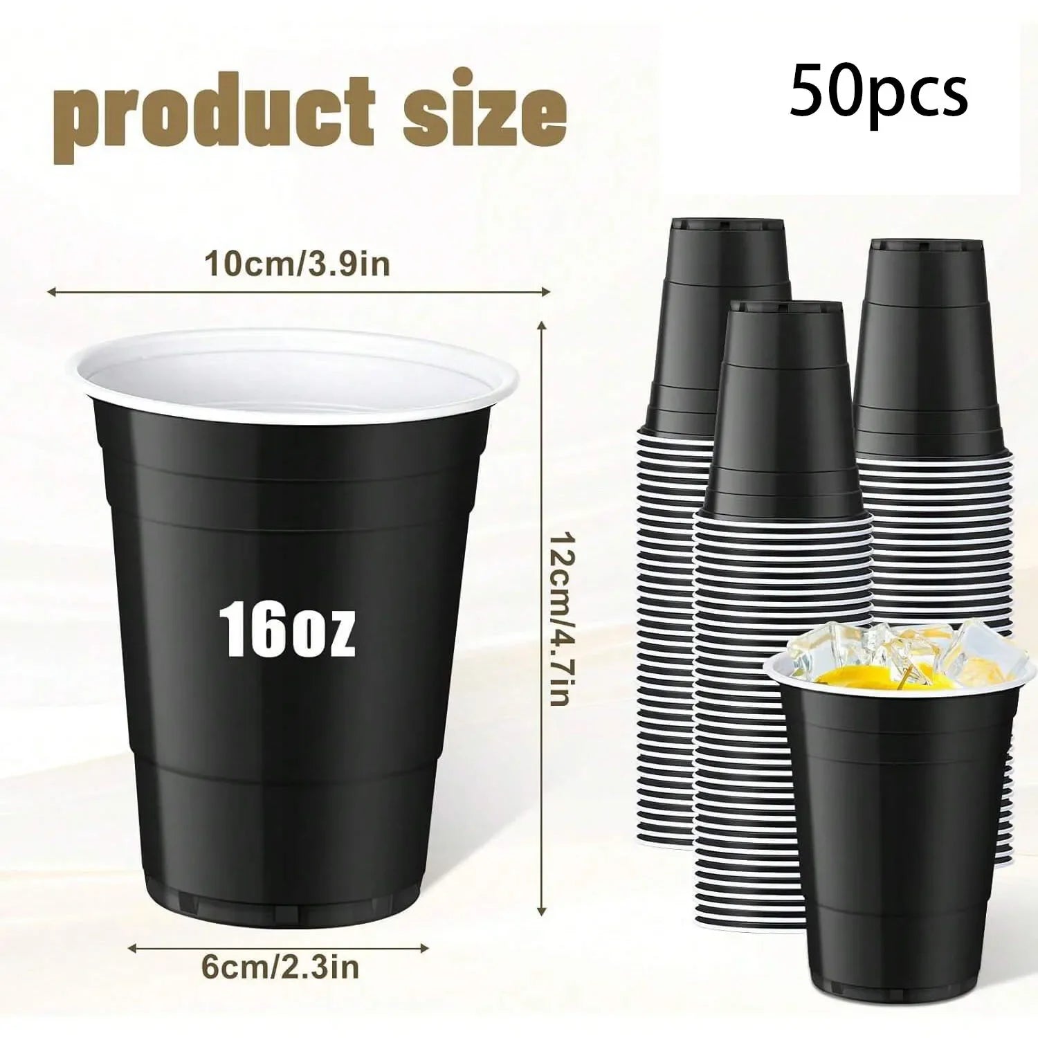 Multiple Plastic Cups, Disposable Cups, Party Cups, Suitable for Graduation Ceremonies, Beverages, Soda, Juice, Picnics.