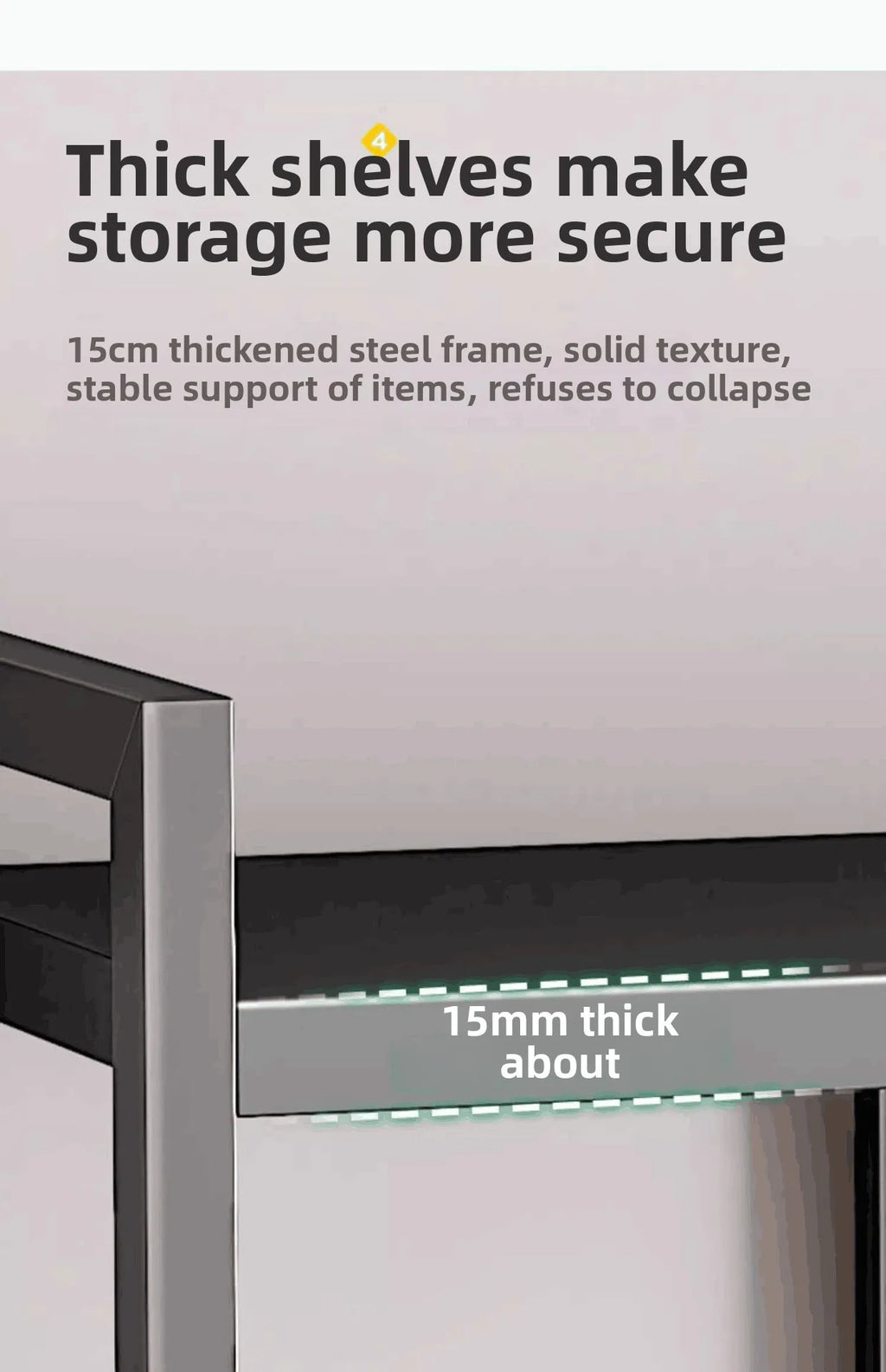 Rack Movable Snack & Grocery Holder Bathroom Storage Solution Multi-Tier Kitchen Storage Shelf Freestanding Vegetable Organizer