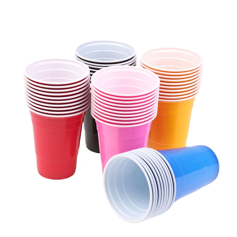 〔CC11〕10Pcs Multiple 16OZ Plastic Cups Drinking Cups Disposable Cups  Water Cups For Graduation Ceremonies Beverages Drinks