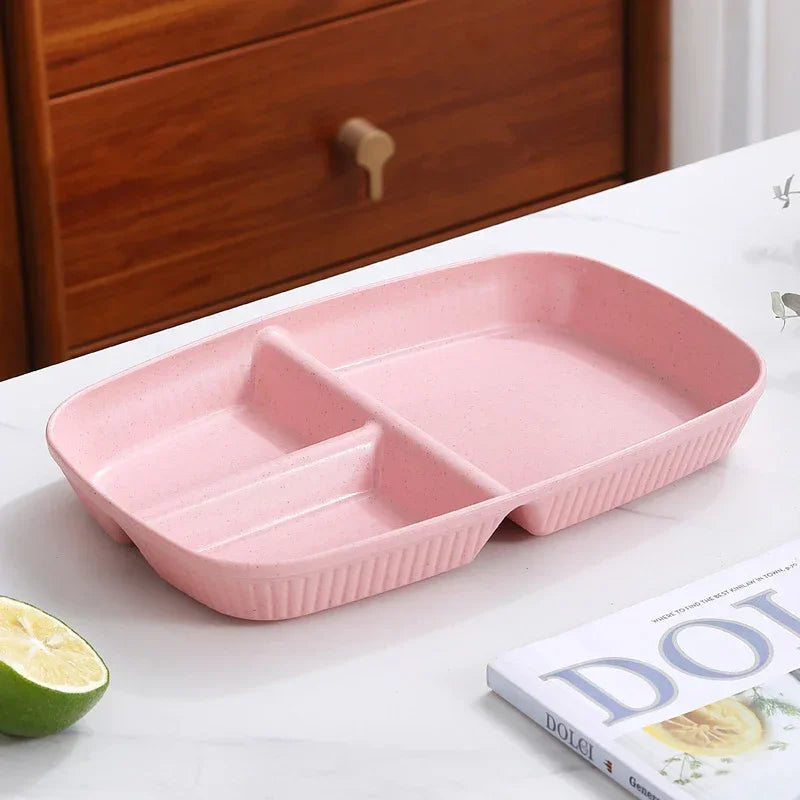 DecorBites 3-Compartment Divided Diet Plate – Microwave Safe