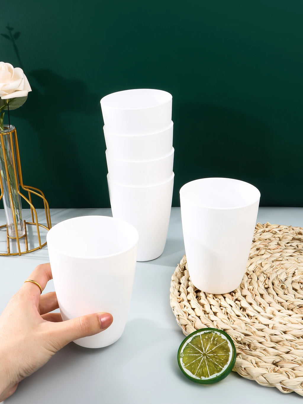 2/4/6pcs Reusable plastic cups Suitable for home kitchens office workers school picnics camping RV drinks milk tea