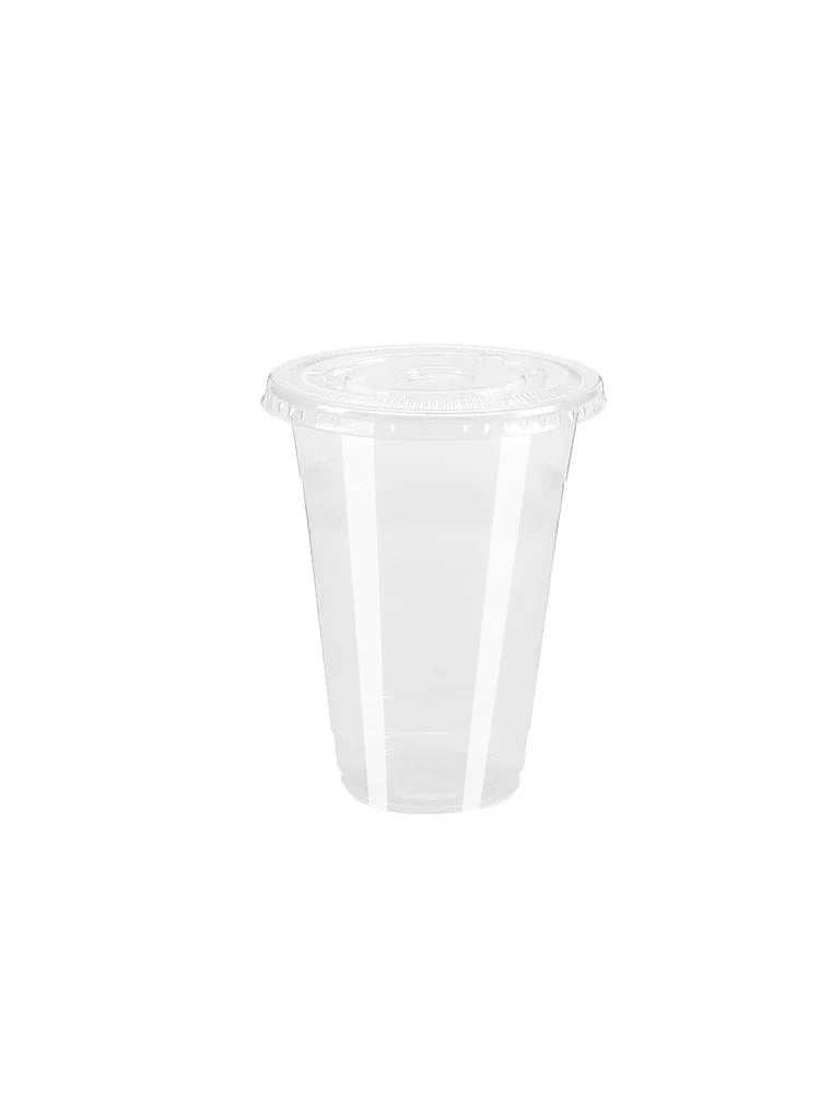 30 Pieces Disposable Transparent Plastic Cups with Lids for Milk Tea Juice Cold Drinks Smoothies Beverage Carry out