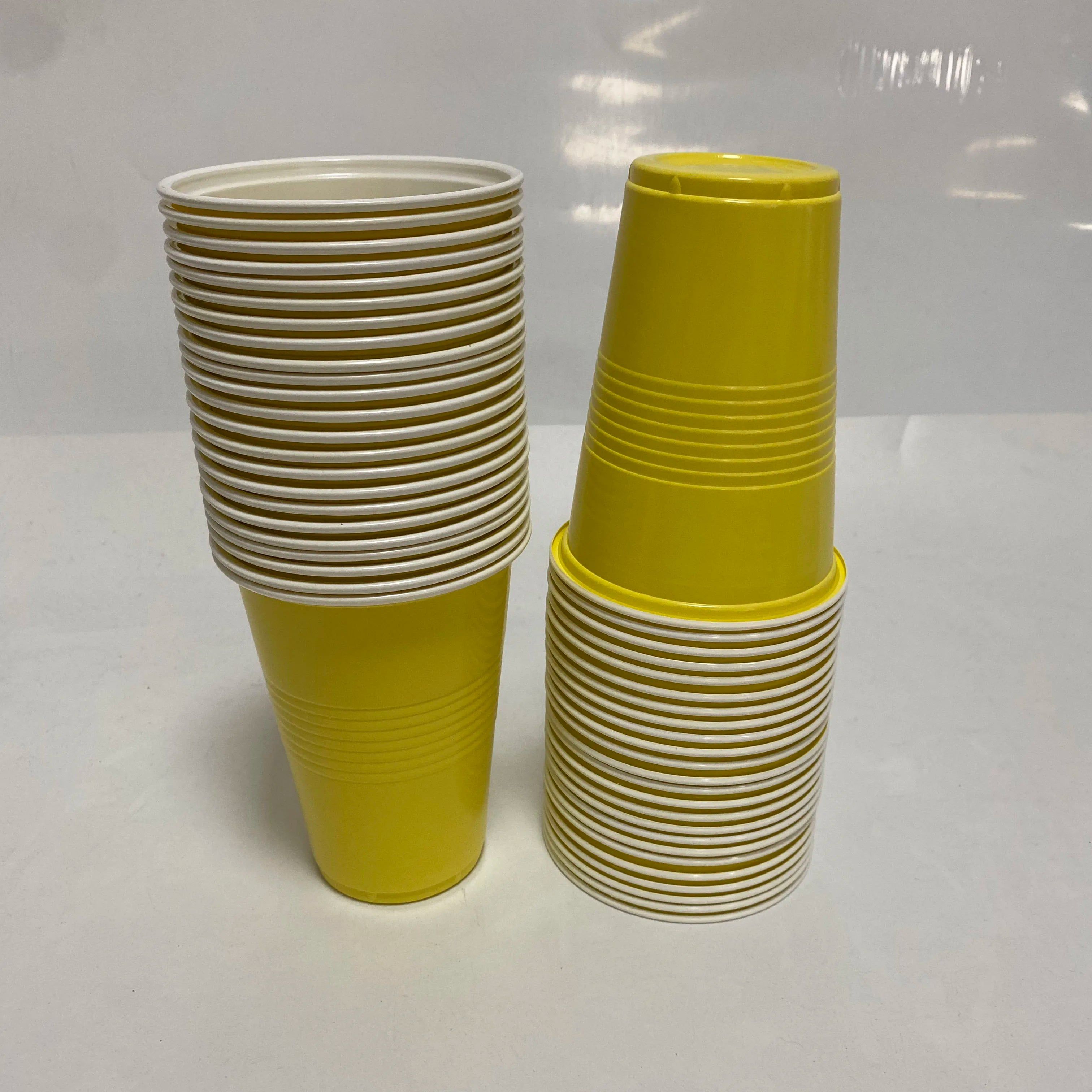 50Pcs Plastic Party Cups 16-Ounce Plastic Water Cups Recyclable Red Blue Cups with Fill Lines for Drinks BBQ Picnic Party