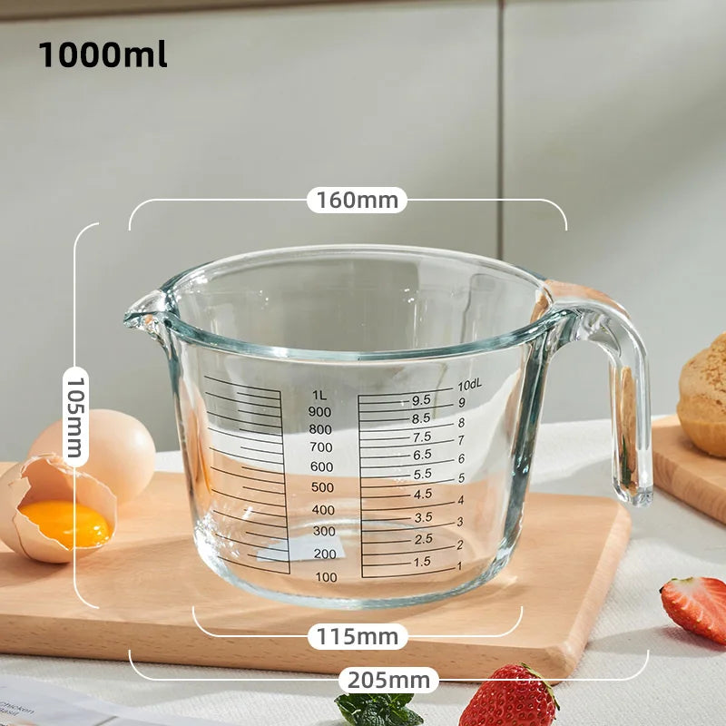 DecorBites Borosilicate Glass Measuring Cup Jug – Large Capacity