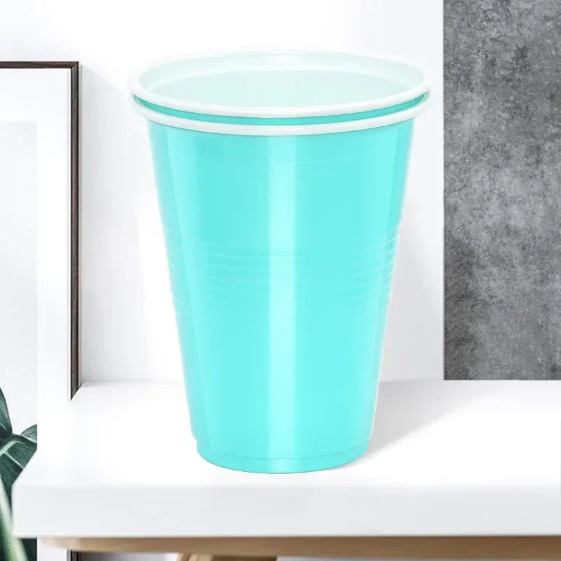 50Pcs/pack 16Oz Plastic Party Cups Disposable Water Cups Recyclable Red Cups with Fill Lines for Drinks,BBQ,Picnic,Party Game