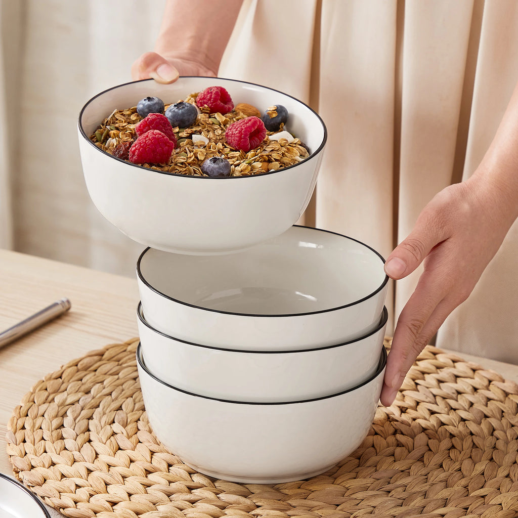 MALACASA 12/16/18/24 PCS Porcelain Plates Dinnerware Sets Ceramic Plates Set with 4/6 PCS Dinner Plate/Dessert/Cereal Bowl/Soup