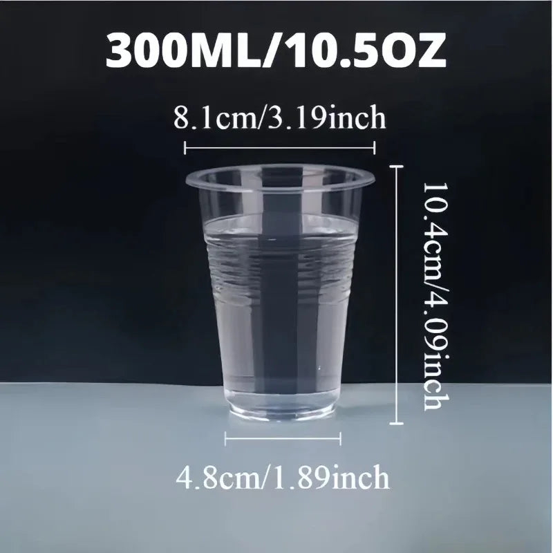 50/100PCS Disposable Transparent Plastic Cups Household  Drinking Cups Fruit Juice Coffee Ice Cream Birthday Wedding Party