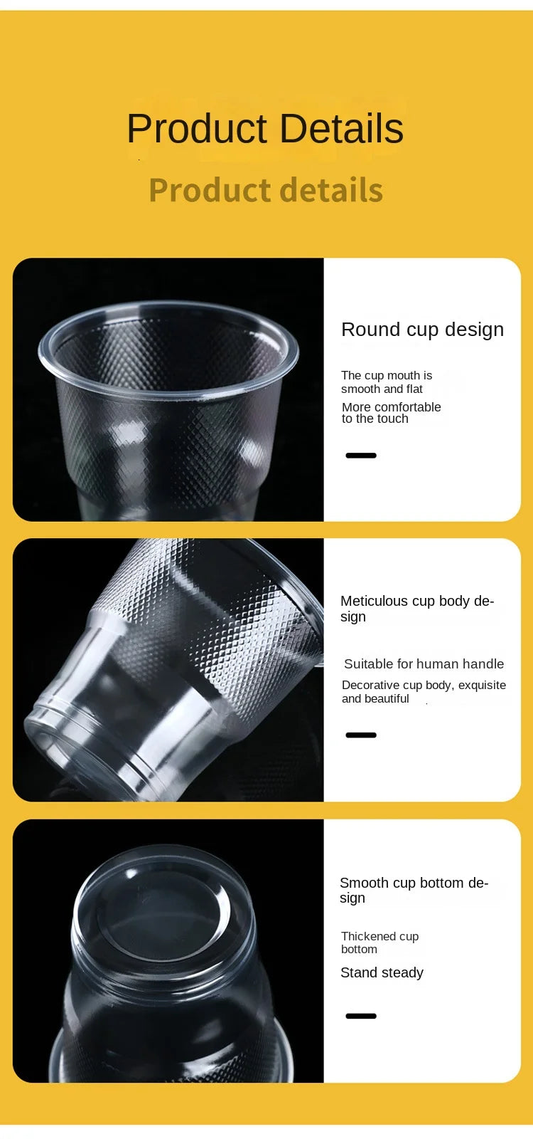 25/50pcs New Disposable Transparent Plastic Cup Outdoor Picnic Birthday Kitchen Party Tableware 160/170/200ml Cups Supplies Bar