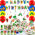 The Very Hungry Caterpillar Party Supplies,73pcs Hungry Caterpillar Birthday Decorations & Tableware Set-Plates Tablecloth etc