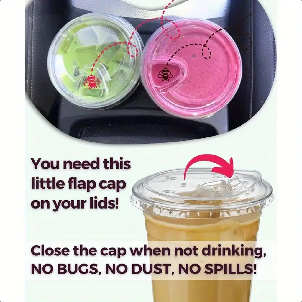 10pcs Plastic Cup With No Straw Mouth Direct Drinking Transparent Disposable Coffee Cup Suitable For Smoothies Cold Drinks Milk