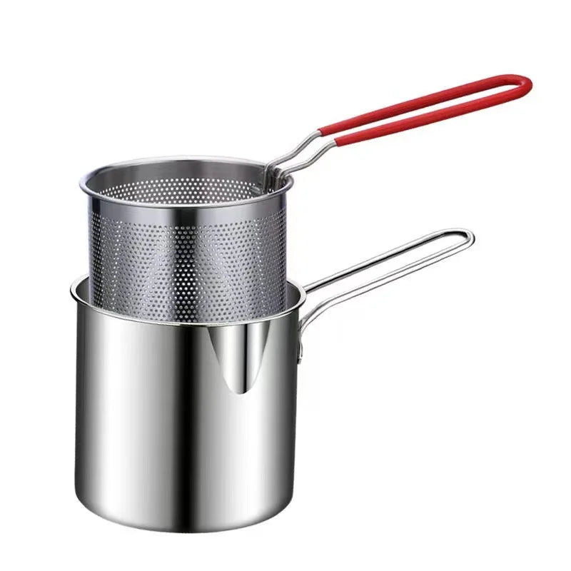 DecorBites Deep Fryer Pot with Strainer – Chicken & French Fry Fryer