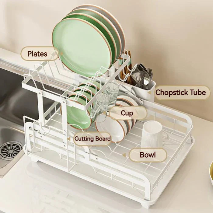 DecorBites Kitchen Bowl Rack & Utensil Holder with Drainboard