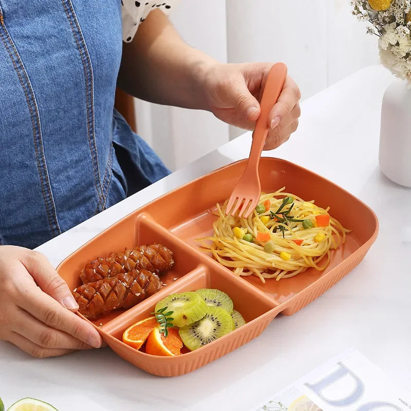 DecorBites 3-Compartment Divided Diet Plate – Microwave Safe