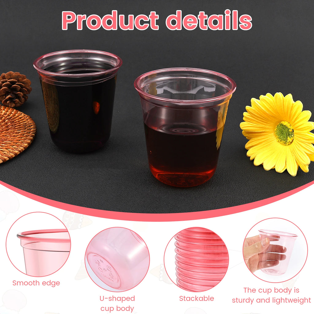50/100PCS Disposable Transparent Plastic Cups Household Drinking Cups Fruit Juice Coffee Cocktail Cup Birthday Wedding Party