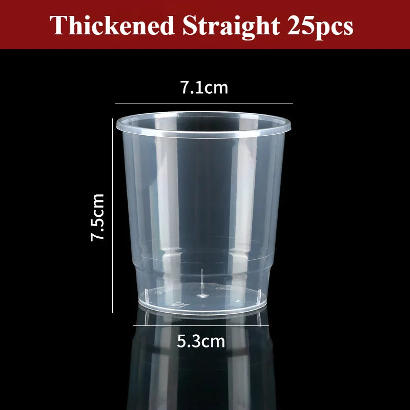 25/50pcs New Disposable Transparent Plastic Cup Outdoor Picnic Birthday Kitchen Party Tableware 160/170/200ml Cups Supplies Bar