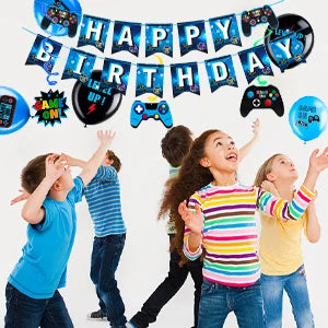 151 Pcs Video Game Party Decorations&Tableware-Video Game Party Plates Tablecloth Balloons etc Video Game Birthday Decorations
