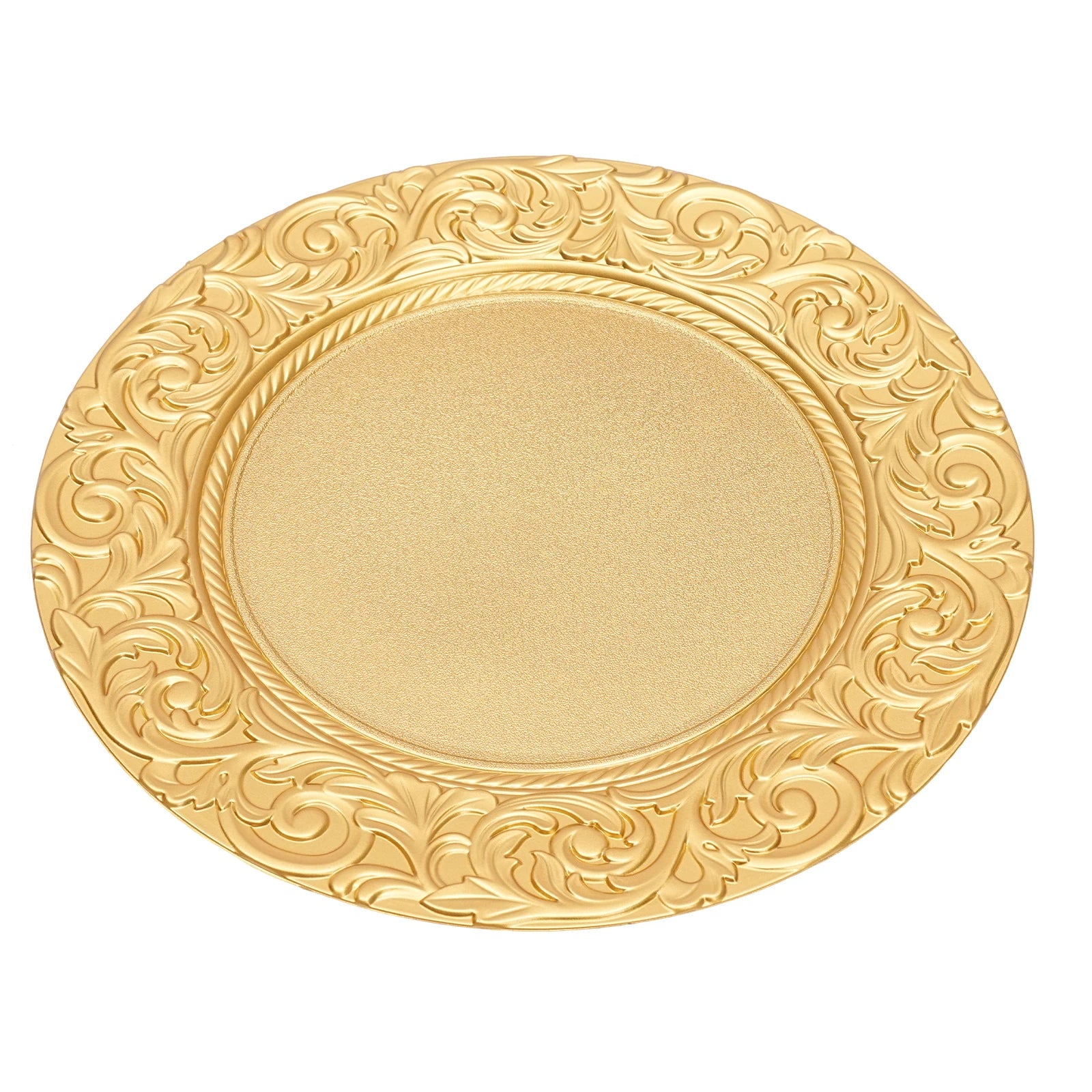 100 Pieces 33*2cm Charger Plates Set, PP Round Charger Plates, Reusable Serving Plates For Birthday Parties, Holidays, Weddings