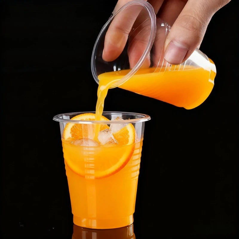 50/100PCS Clear Plastic Cups Disposable Plastic Cups Outdoor Picnic Birthday Weddings Party Kitchen Cold Drinks Juice Tableware